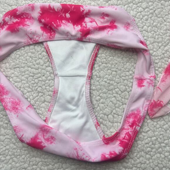 Pink Tie Dye Bikini w/ Top Cover Up Small - Picture 7 of 11
